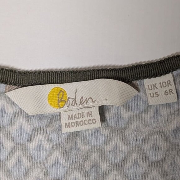 Boden Amelie Jersey Dress Womens UK 10R US 6R Blue Geometric Print Short Sleeve - Picture 3 of 6
